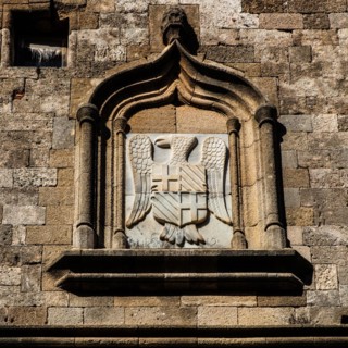 Knights Street in Old Town from the time of the Order of St. John, the only surviving 16th century street in late Gothic style, Oddos Ippoton, Rhodes Town, Greece, Europe