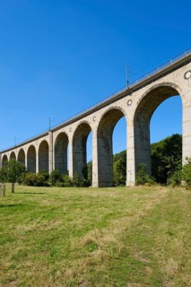 Railway viaduct, Altenbeken viaduct, sand-lime bridge, Altenbeken, East Westphalia-Lippe, North Rhine-Westphalia, Germany, Europe