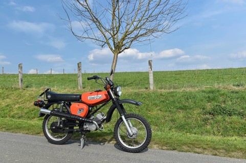 Vintage moped from the GDR Simson S51, Hesse, Germany, Europe