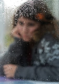 An 11-year-old girl stands as a model. Symbol photo Depression, Germany, Europe