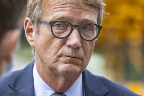 Ronald Pofalla, portrait, then Member of the Board of Management of Deutsche Bahn AG responsible for infrastructure, at the construction site of the Filstalbruecke railway bridge, bridge building at a...