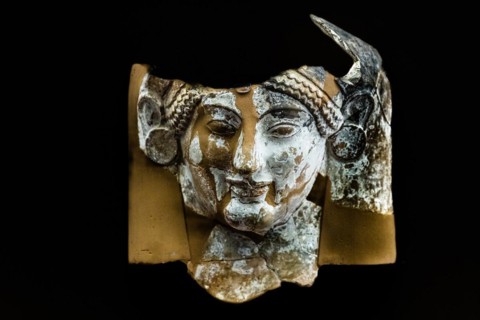Female terracotta figure, 510-490 BC, Archaeological Museum in the former Order Hospital of the Knights of St. John, 15th century, Old Town, Rhodes Town, Greece, Europe