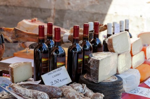 Weekly market, market stall with local products, Majorca, Balearic Islands, Spain, Europe