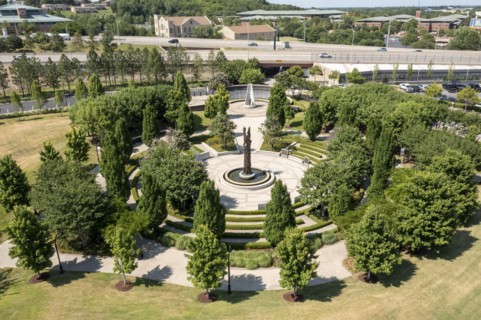 Tulsa, Oklahoma, The John Hope Franklin Reconciliation Park, a memorial based on the 1921 race massacre in which many African-Americans were murdered and the Greenwood District burned to the ground