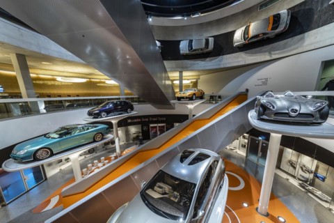 Silver Arrows - Races and Records. Mercedes Museum, Stuttgarts most visited museum is part of the Mercedes-Benz World in Untertuerkheim and reminds us of the early days of the automobile with its vehi...