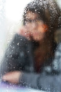 An 11-year-old girl stands as a model. Symbol photo Depression, Germany, Europe