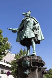 Monument at Neumarkt, King Frederick I, King in Prussia, Count of Moers, Moers, North Rhine-Westphalia, North Rhine-Westphalia, Germany, Europe