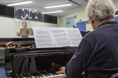 Opera class of the Robert-Schumann-Hochschule Duesseldorf, RSH, singing lessons, private lessons, music studies, repetiteur at the piano, piano, Duesseldorf, North Rhine-Westphalia, Germany, Europe