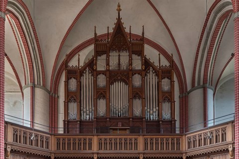 Furtwaengler organ from 1867 in Bardowick Cathedral, Bardowick, Lower Saxony, Germany, Europe