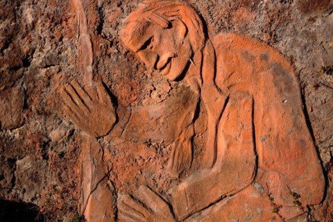 Marcello Cammi, sculptor and painter from Bordighera Italy, sculpted and painted along the Sasso river for most of his life