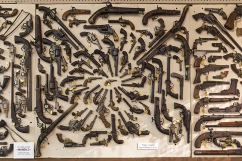 Claremore, Oklahoma, The Davis Arms & Historical Museum, which displays what it calls the worlds largest private firearms collection. The weapons originally belonged to J. M. Davis. They are now displ...