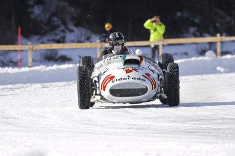Maserati 420M-58 Eldorado Special on the frozen lake, built 1958, The ICE, St. Moritz, Engadin, Switzerland, Europe