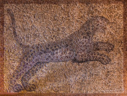 Mosaic floor with leopards from Kos, 3rd century, Grand Masters Palace built in the 14th century by the Johnnite Order, fortress and palace for the Grand Master, UNESCO World Heritage Site, Old Town, ...