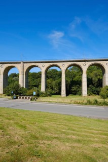 Railway viaduct, Altenbeken viaduct, sand-lime bridge, Altenbeken, East Westphalia-Lippe, North Rhine-Westphalia, Germany, Europe