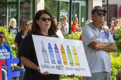 Oxford, Michigan USA, 11 June 2022, Hundreds rallied for tighter gun control laws in the town where four students were shot and killed at Oxford High School in November 2021. It was one of many rallie...