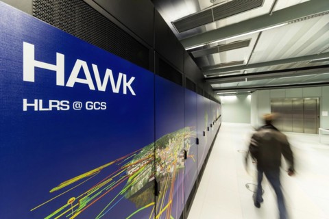 University computer centre, HAWK high-performance computer, one of the fastest computers in the world. High Performance Computing Centre of the University HLRS, Stuttgart, Baden-Wuerttemberg, Germany,...