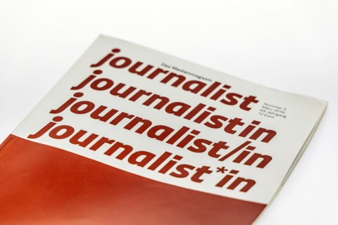 Gender-appropriate language, the trade journal journalist declines the title in female variants, studio recording, Germany, Europe