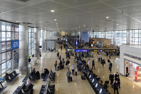 View of Terminal 2 at Adolfo Suarez Madrid-Barajas Airport, Madrid, Spain, Europe