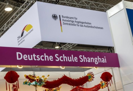 Trade fair stand of the Federal Office for Foreign Affairs, the Central Agency for Schools Abroad is looking for teachers for German schools abroad. The Didacta trade fair is Europes largest education...