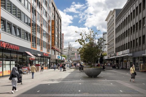 Schlossstrasse in Muelheim an der Ruhr, shopping street in the city centre, Muelheim an der Ruhr, North Rhine-Westphalia, North Rhine-Westphalia, Germany, Europe