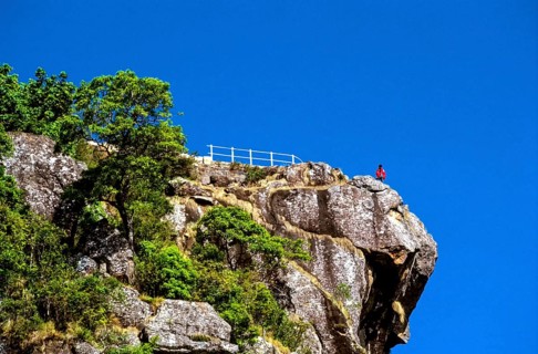 Dolphins Nose view in Coonoor, Nilgiris, Tamil Nadu, South India, Asia. Dolphins Nose is an enormous rock formation that is entirely unique