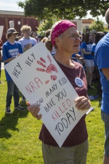 Oxford, Michigan USA, 11 June 2022, Hundreds rallied for tighter gun control laws in the town where four students were shot and killed at Oxford High School in November 2021. It was one of many rallie...