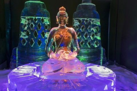 Buddha, Ice Sculpture Festival, Zwolle, Province of Overijssel, Netherlands