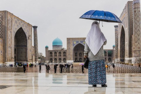 UNESCO World Heritage Site Registan in Samarkand, Samarkand, Uzbekistan, Asia