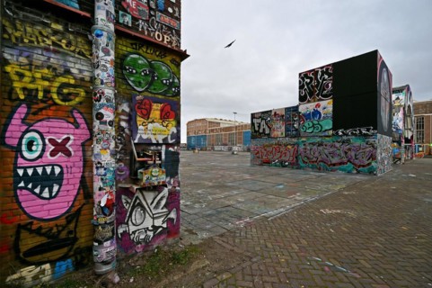 Graffiti next to the Straat Museum, NDSM Plein, Amsterdam, Netherlands