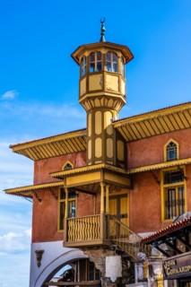 Mehmet Aga Mosque from 1820 in the Old Town, Rhodes Town, Greece, Europe