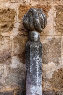 Muslim tombstones, garden courtyards, Archaeological Museum in the former Order Hospital of the Knights of St John, 15th century, Old Town, Rhodes Town, Greece, Europe