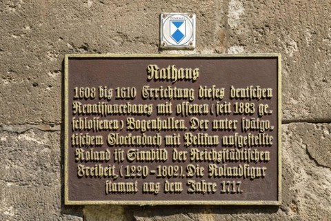 Information board at the old town hall, Nordhausen, Thuringia, Germany, Europe