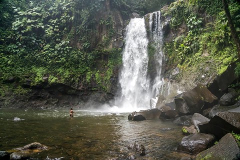 Chutes du Carbet waterfall in Guadeloupe National Park, Basse-Terre, Guadeloupe, France, North America