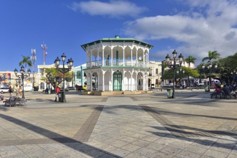 Pavilion in Parque Independenzia in Centro Historico, Old Town of Puerto Plata, Dominican Republic, Caribbean, Central America