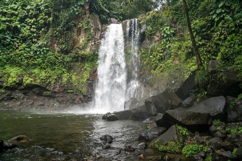 Chutes du Carbet waterfall in Guadeloupe National Park, Basse-Terre, Guadeloupe, France, North America