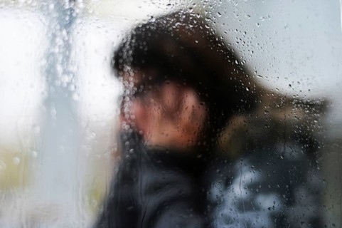 An 11-year-old girl stands as a model. Symbol photo Depression, Germany, Europe