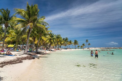 On the beach of Sainte-Anne, Guadeloupe, France, North America