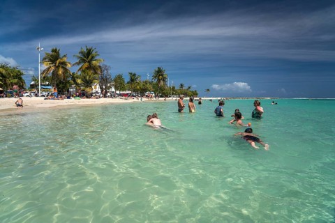 On the beach of Sainte-Anne, Guadeloupe, France, North America