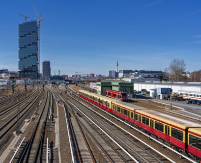 Infrastructure at Warschauer Strasse station, Friedrichshain, Berlin, Germany, Europe