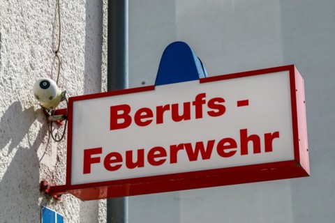 Fire station of the professional fire brigade, Nordhausen, Thuringia, Germany, Europe