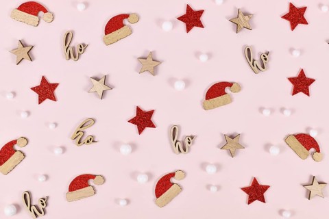 Christmas decorations in shape of santa hats