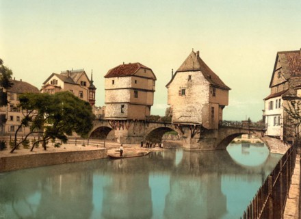 The bridge houses at the old Nahe bridge in Bad Kreuznach