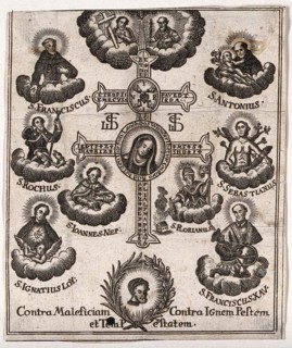 A cross with the image of the Virgin of the Ursulines in Landshut