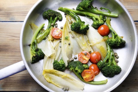 Chicory as a vegetable in a pan