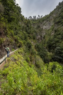 Hikers on the trail at Levada Nova