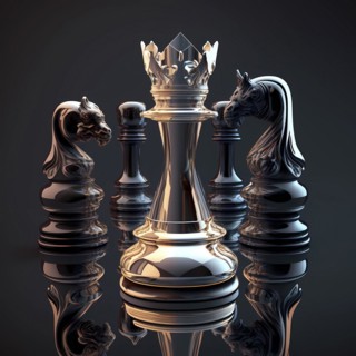 Digital chess board with chess pieces
