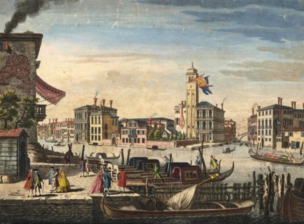 The Cannaregio on the Grand Canal with the Ghetto in the background