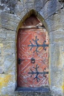 The historic old town of Muennerstadt with a view of the gate in the town wall. Muennerstadt