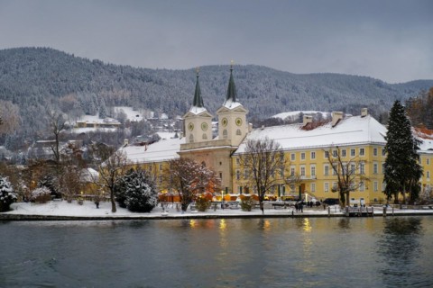 Tegernsee Monastery with Christmas Market in Winter