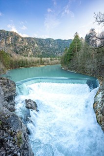 Lech Falls with lots of water in the evening